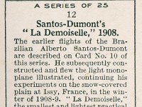Lambert & Butler Vintage Cigarette Card History Of Aviation No 12 Santos-Dumonts La Demoiselle 1933-$1 (Reverse)