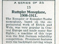 Lambert & Butler Vintage Cigarette Card History Of Aviation No 15 Rumpler Monoplane 1933 $1 (Rumpler)