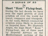 Lambert & Butler Vintage Cigarette Card History Of Aviation No 24 Short Kent Flying Boat 1933-$1 (Reverse)